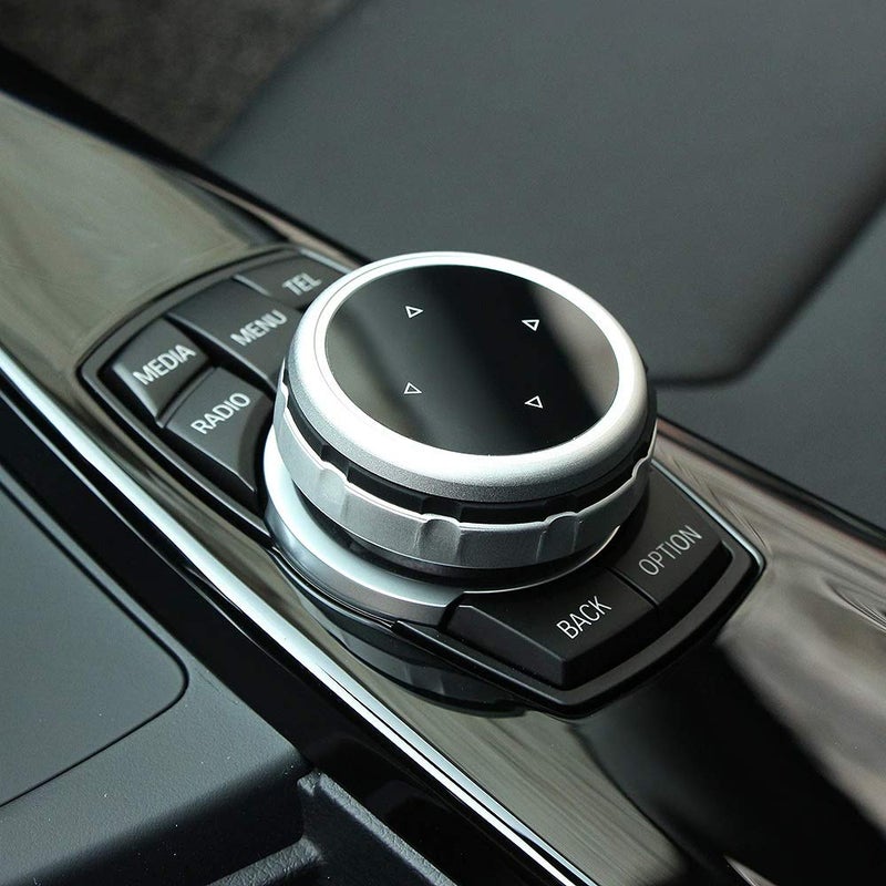 iJDMTOY Larger Knob Cover Compatible with BMW 1 2 3 4 5 7 X Series Multimedia iDrive Button Cover Set (Fit 7-Button iDrive, Confirm Fitment w/ 2nd Pic) - Image 5